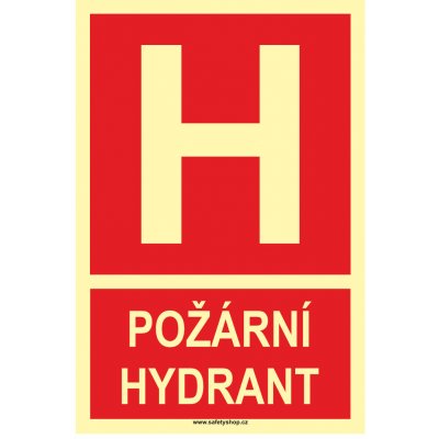 Požární hydrant ISO 7010 - fotoluminiscenční ftl samolepka 200 x 150 mm – Hledejceny.cz