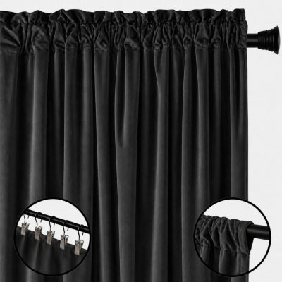 Zatemňovací Závěs se stahovací páskou, tunelem a žabkami, 140 cm x 250 cm – Hledejceny.cz