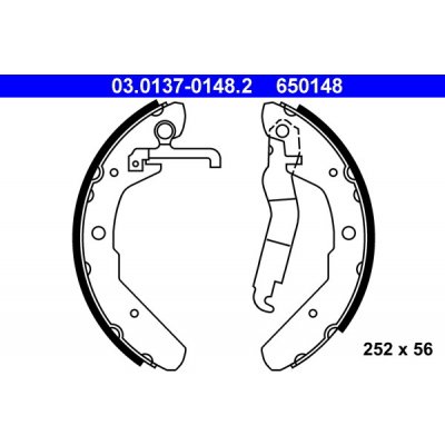 ATE Sada brzdových čelistí 03.0137-0148.2
