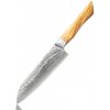 Kuchyňský nůž UG Grill Nůž Santoku 18,2 32 cm Damašková ocel 73 olivové dřevo
