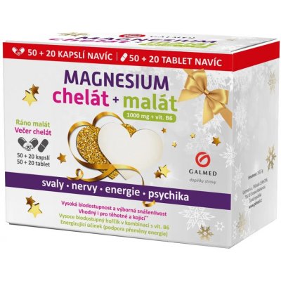 Galmed Magnesium chelát 50+20 kapslí+malát 50+20 tablet – Hledejceny.cz