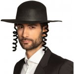 Černý klobouk rabín s vlasy – Zboží Dáma