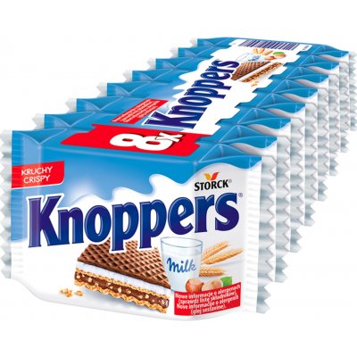 Knoppers Oplatky s mléčným a lískooříškovým krémem 8 x 25 g – Hledejceny.cz