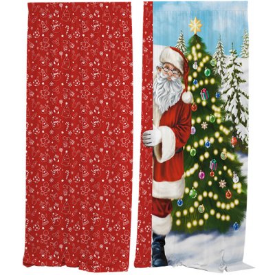 IMPAR Závěsy Santa – Veselé Vánoce (Rozměr : 140x250, Materiál: Interlock) – Hledejceny.cz