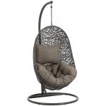 Kave Home Florina závěsné křeslo z umělého ratanu s tmavě šedou konstrukcí šedé – Zboží Mobilmania