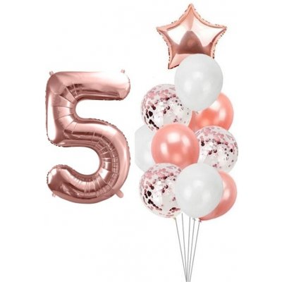 Balónkový set 5.narozeniny rosegold – Zboží Dáma