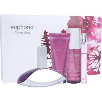 Calvin Klein Euphoria EDP 100 ml + EDP 10 ml + tělové mléko 100 ml + tělový závoj 150 ml dárková sada