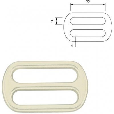 Posunovač na popruh 30 x 7 mm nikl Počet: 1 ks – Zboží Mobilmania