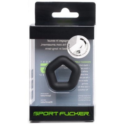 Sport Fucker Pentagon Ring Black - silikonový erekční kroužek – Zboží Dáma