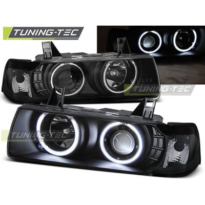 Tuning-Tec Přední čirá světla BMW 3 E36 Coupe (1991 - 1999) - černé - Angel Eyes CCFL – Hledejceny.cz