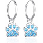 AGATO Dívčí kruhové náušnice s tlapkou AGT-ED012KBL – Zboží Mobilmania