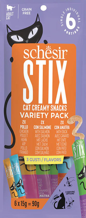 Schesir Cat Stix Liquid Snack Variety 6 x 15 g