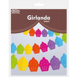 GoDan Girlanda papírová Barevné muffiny 360x15,1x18cm