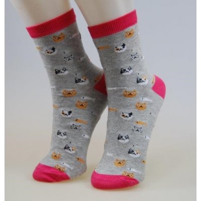Ponožky Kočka a Ryba šedá bledá