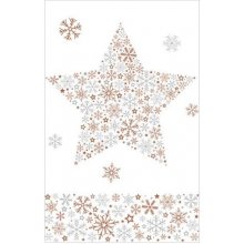 Vánoční ubrus 80x80cm ledové diamantové hvězdy Frozen star copper