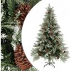 Vánoční stromek zahrada-XL Vánoční stromek se šiškami zelenobílý 120 cm PVC a PE