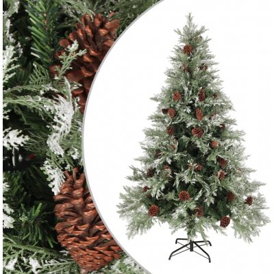 zahrada-XL Vánoční stromek se šiškami zelenobílý 120 cm PVC a PE