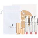 Travalo Classic HD IV. Gold plnitelný rozprašovač parfémů 3 x 5 ml + semišový váček dárková sada