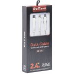 Nabíjecí kabel DeTech 3v1, Micro USB, Lighting, Type-C, 1m - Bílý – Zboží Živě
