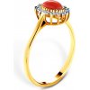 Prsteny Savicki prsten dvoubarevné zlato korál zirkon SAVSCP16060