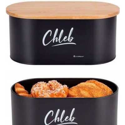 Chlebník s prkénkem Elitehoff černý bambus – Zboží Mobilmania