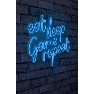 ASIR Nástěnná dekorace s led osvětlením EAT SLEEP modrá – Zboží Mobilmania