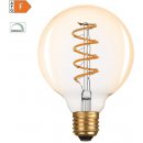 Diolamp LED Spiral Filament žárovka Globe G95 Amber 4W/230V/E27/1800K/270Lm/360°/Dim