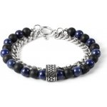 Daniel Dawson Dvojitý korálkový náramek Federic Lapis Lazuli Achát NR2193-0854(25)/20 Modrá – Hledejceny.cz