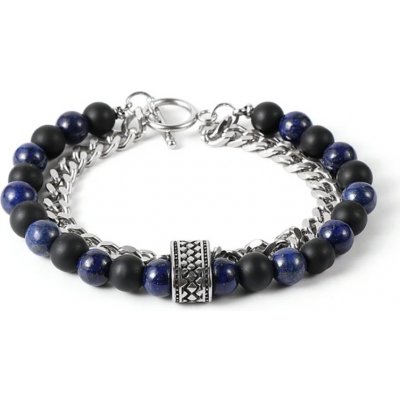 Daniel Dawson Dvojitý korálkový náramek Federic Lapis Lazuli Achát NR2193-0854(25)/20 Modrá – Hledejceny.cz