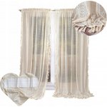 Záclona boho rustikální vintage 145x250 klasická hotová s třásněmi béžová – Hledejceny.cz