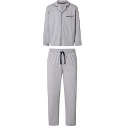 Livergy pánské pyžamo dlouhé propínací šedé