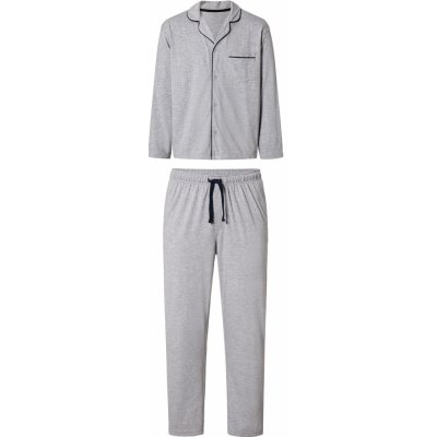 Livergy pánské pyžamo dlouhé propínací šedé – Zboží Mobilmania