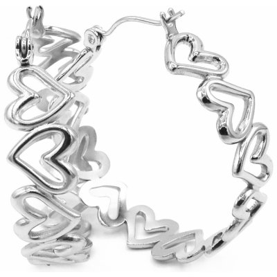 Steel Jewelry náušnice srdíčkové kruhy z chirurgické oceli NS230913