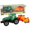 Auta, bagry, technika LEANToys Zelený traktor s oranžovým kultivátorem pro děti