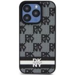 DKNY PU Leather Checkered Pattern and Stripe pro iPhone 15 Pro Max Black – Zboží Mobilmania