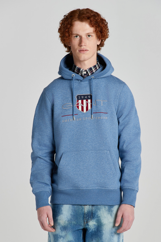 GANT REG ARCHIVE SHIELD HOODIE modrá