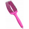 Hřeben a kartáč na vlasy Kartáč Olivia Garden Fingerbrush Combo Medium ThinkPink Edition neonově fialový