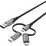 Vention TANHD Type-C USB-C 2.0 to USB-C Dual Right Angle 0.5m, šedý – Zboží Mobilmania
