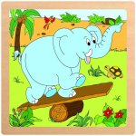 Woody puzzle Mašinka 4 dílky – Hledejceny.cz