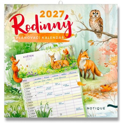 NOTIQUE Rodinný plánovací Animalium 30 × 30 cm 2027 – Zboží Mobilmania