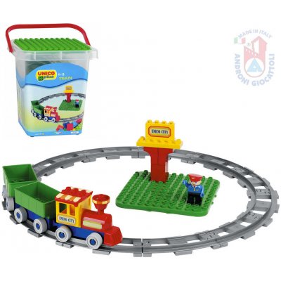 Androni Unico Plus baby stavebnice Vlak 28 dílků figurka v kyblíku pro miminko DS19690704 – Hledejceny.cz