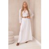 Dámská sukně Fashionweek maxi sukně s ozdobným pleteným páskem IT-3020 bílá