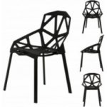 tectake 404410 sada 2 židlí santana se stolkem - černá – Zbozi.Blesk.cz