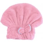 Beauty BQ22B Rychleschnoucí ručník na vlasy, čepice, 24 x 19 cm, růžový – Zboží Dáma