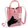 Prima obchod textilní kabelka kočka 12x18 cm 2 růžová světlá