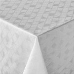 Dadka Ubrus damašek Garbo kosočtverec bílý průměr 120 cm – Zboží Dáma