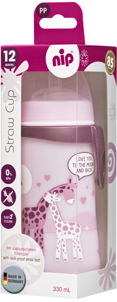 Nip Straw cup s brčkem 330 ml