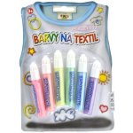 SMT Creatoys Barvy na textil perleťové 6 ks na kartě 14 x 20 cm – Zboží Mobilmania
