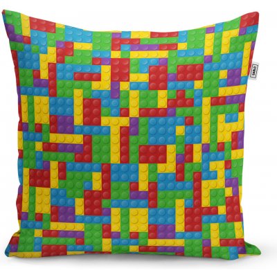 Sablio Polštář Barevná stavebnice 60x60 – Zboží Mobilmania