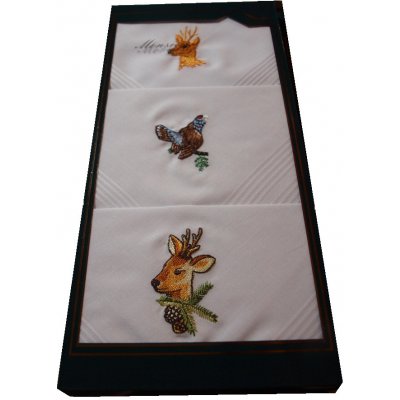 Mileta Myslivecké kapesníky s výšivkou pánské 3ks – Zboží Dáma